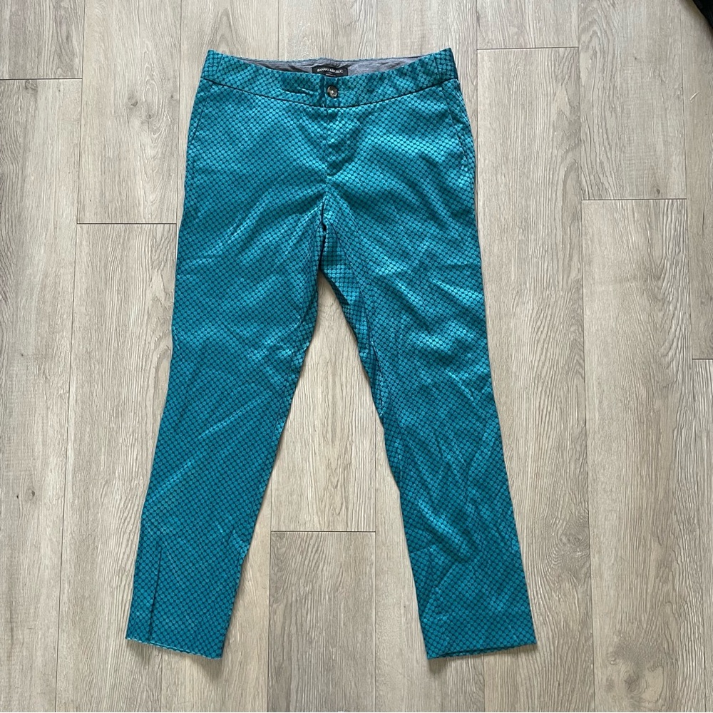 Banana Republic blue & green polka dot trousers Size 2